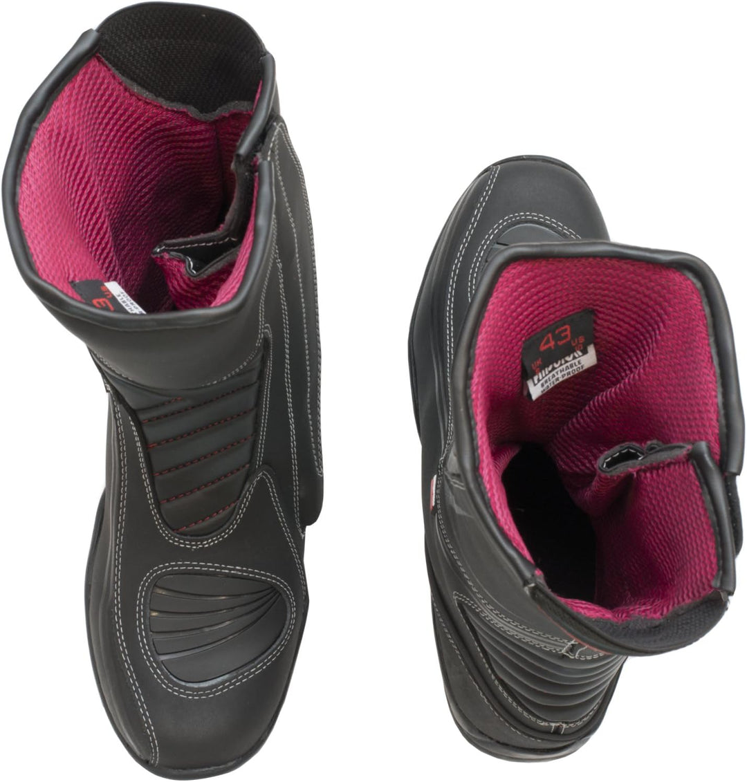 A-Pro Motorradstiefel Stadt und Tourismus Wasserdichtem Leder Grobe 44 EU Schwarz, 44 EU Schwarz
