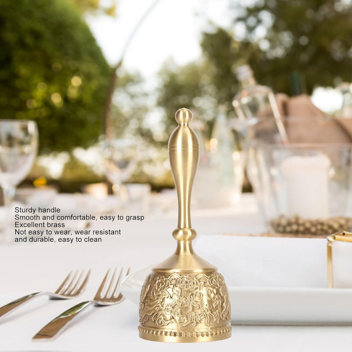Handglocke aus Messing, lauter Klang und stabiler Griff, dekorative Handrufglocke für Hochzeiten, Sc