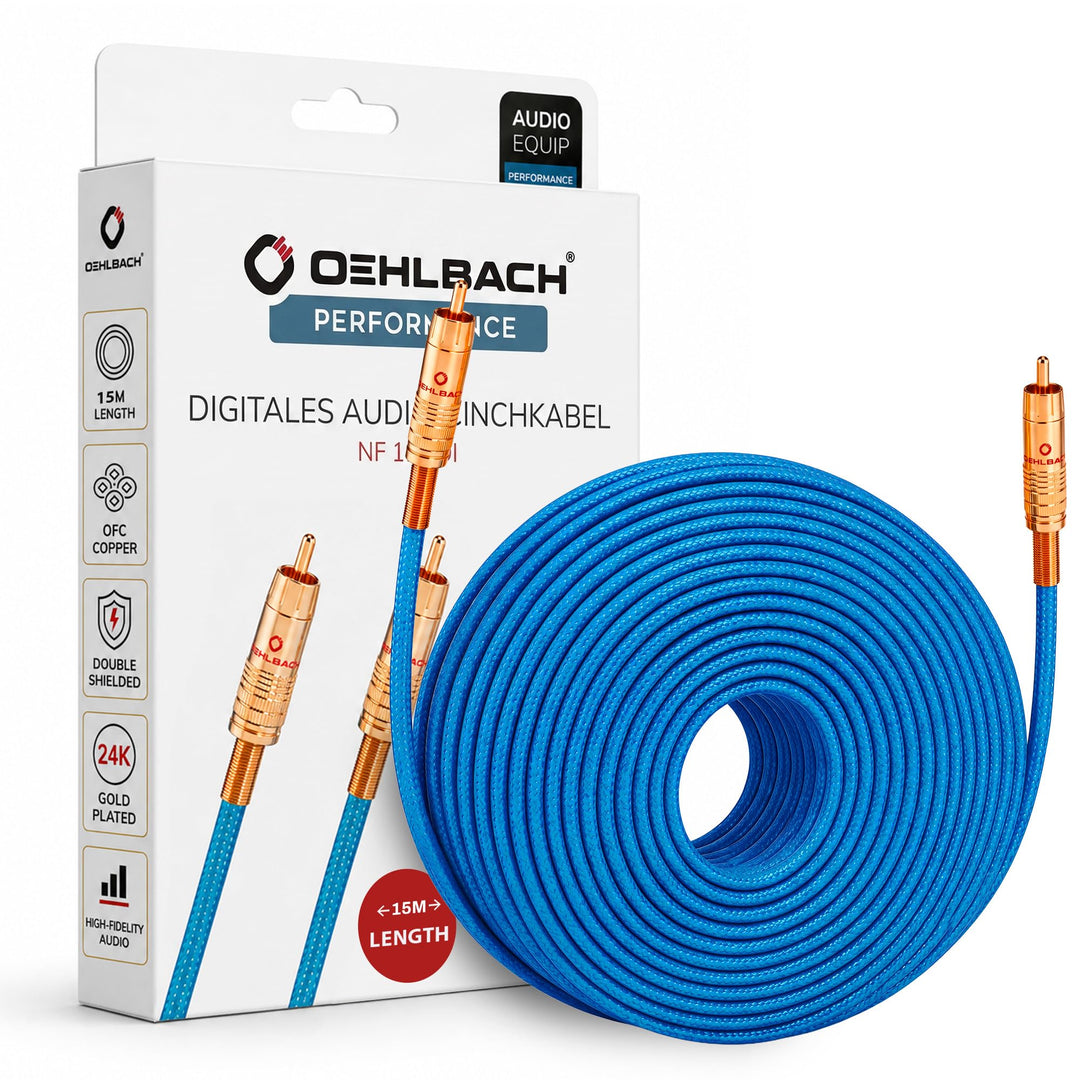 Oehlbach NF 113 DI 1500 - Digitales Audio-Cinchkabel - Hochwertiges S/PDIF Koaxialkabel, Mehrfach Sc