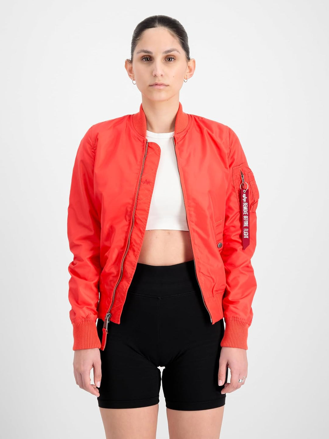 Alpha Industries Damen Bomberjacke M Radiant Red, M Radiant Red