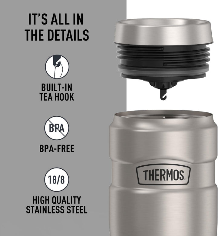 Thermos Stainless King 16 Ounce Travel Tumbler, Stainless Stee Matter Stahl, Matter Stahl