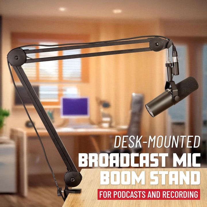 Gator Frameworks Deluxe Tischstativ für Broadcast-Mikrofone für Podcasts und Aufnahmen (GFWMICBCBM20