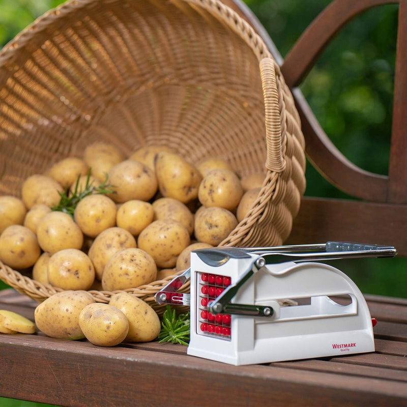 Westmark Pommes-frites Schneider im Set mit Kartoffelschäler, Fingerfood-Gemüse-Obst-Stiftler mit 3