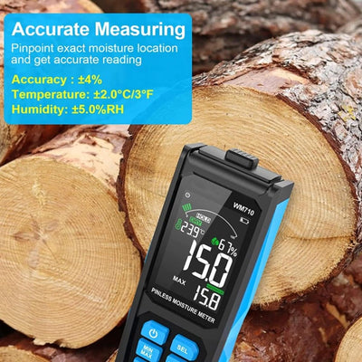 MESTEK WM710 Nadelfreies Hygrometer, digitaler Trockenwandfeuchtemelder, LCD-Display Wandfeuchtemess