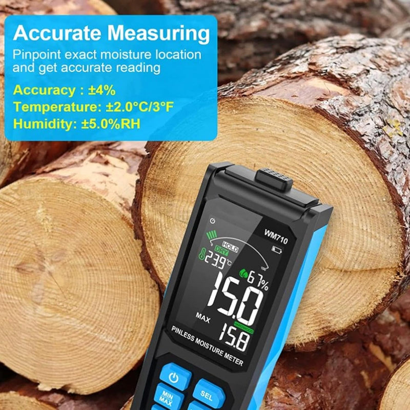 MESTEK WM710 Nadelfreies Hygrometer, digitaler Trockenwandfeuchtemelder, LCD-Display Wandfeuchtemess