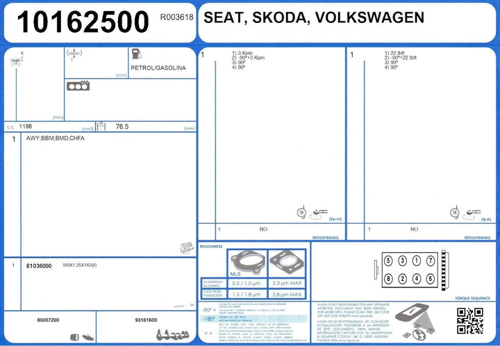 AJUSA 81036000 Zylinderkopfschraubensatz