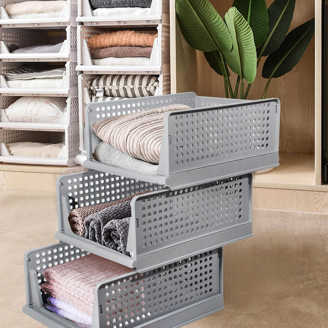 GREELUE Schrank Organizer Kleiderschrank 3 Stück, Faltbare Aufbewahrungsbox, Ordnungssystem für Schu