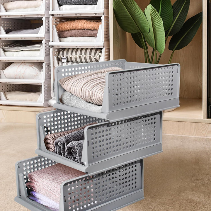 GREELUE Schrank Organizer Kleiderschrank 3 Stück, Faltbare Aufbewahrungsbox, Ordnungssystem für Schu