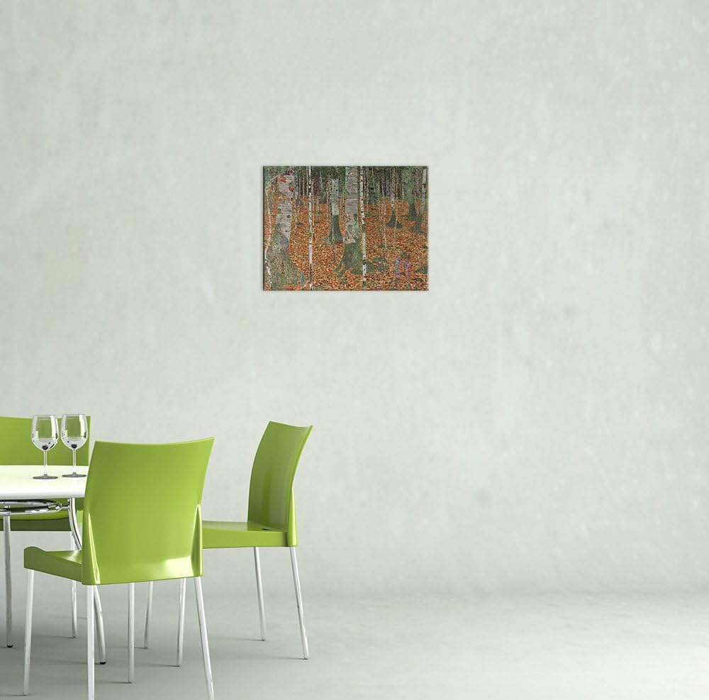 Bilderdepot24 Bild auf Leinwand | Gustav Klimt - Birkenwald in 80x60 cm als Wandbild | Wand-deko Dek