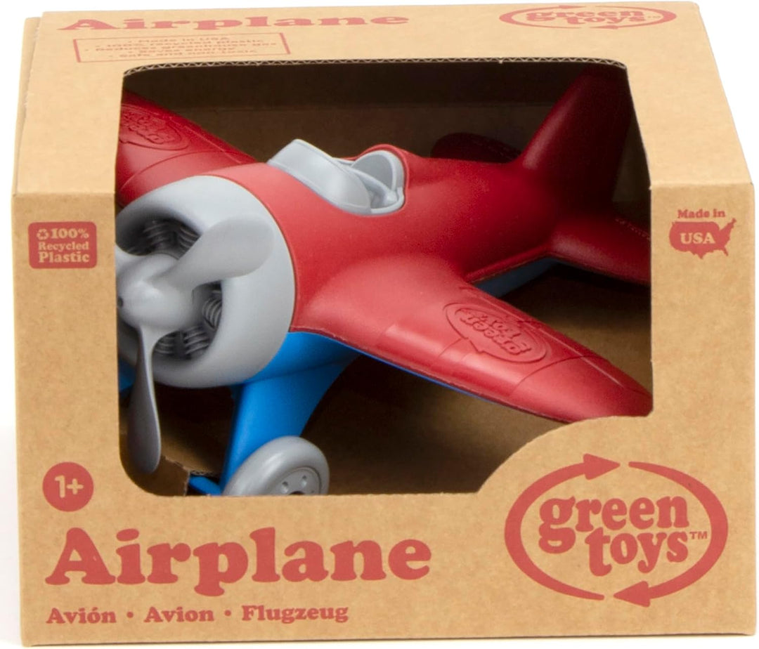Green Toys 8601026 Sport-Flugzeug, Flieger, Spielflugzeug, Spielzeug für Kinder ab 12 Monaten, Rot,