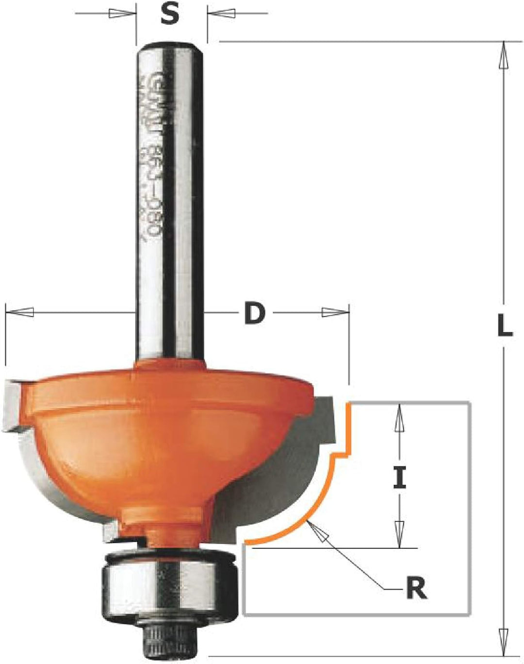 CMT ORANGE TOOLS 963.548.11 - HOHLKEHLEN-PROFIL-FRÄSER HM S=12 D=25.4 R=4.8