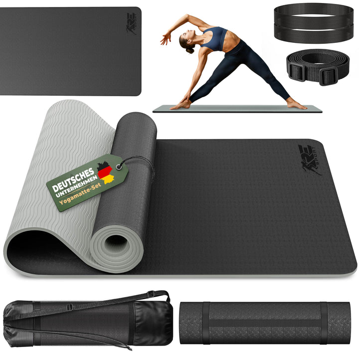 RE:SPORT Yogamatte Phthalatfrei | Gymnastikmatte rutschfest | Fitnessmatte schadstofffrei | Training