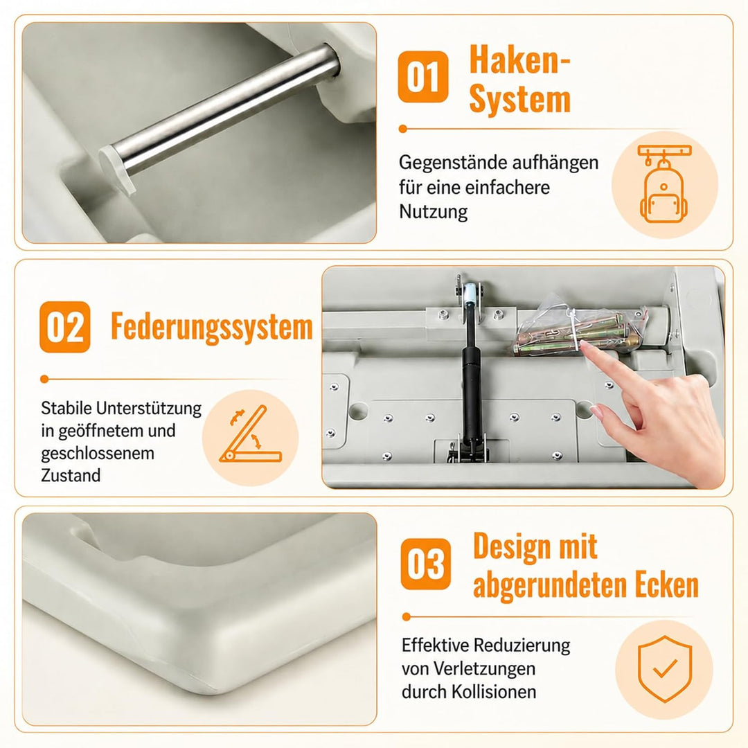 Wickeltisch klappbar Wandmontage, Wandwickeltisch für öffentliche Badezimmer mit verstellbarem Siche