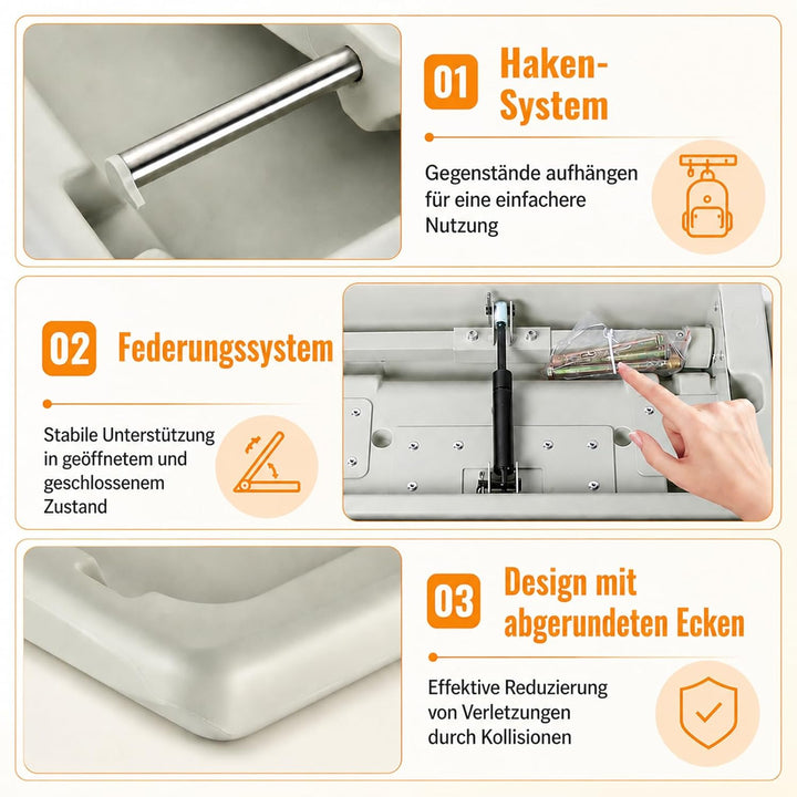 Wickeltisch klappbar Wandmontage, Wandwickeltisch für öffentliche Badezimmer mit verstellbarem Siche