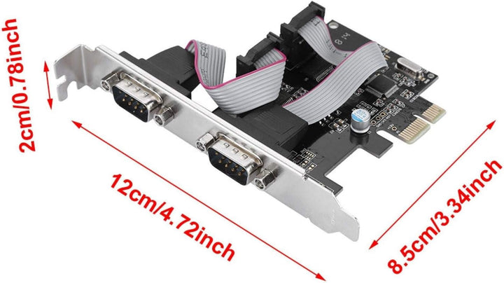 ASHATA 2 Port Serielle RS232 PCI-E Schnittstellenkarte,PCI-E zu Dual RS-232 Serial Port Adapter Konv