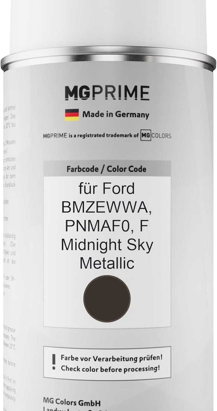 MG PRIME Autolack Sprühdosen Set für Ford BMZEWWA / PNMAF0 / F Midnight Sky Metallic Basislack Klarl