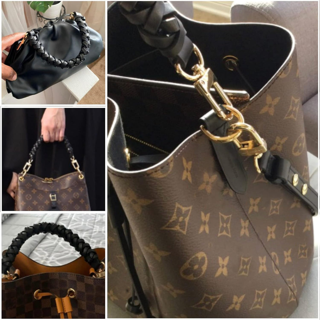 Geflochtener Griff für Neonoe Pochette Eimertasche Top Griff Strap Ersatz Handgemachte Echtleder Gri