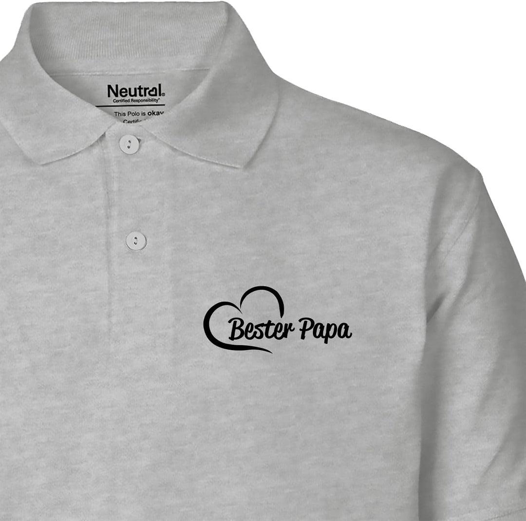 Huuraa Herren Polo Shirt Bester Papa Herz Bio Baumwolle Fairtrade Poloshirt Geschenkidee S Sport Gre