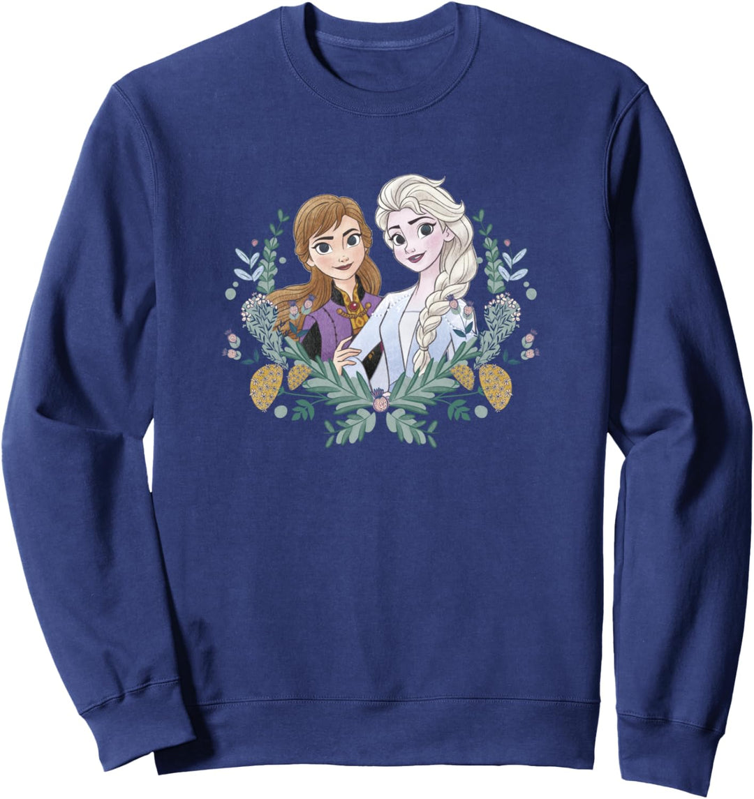 Disney Frozen Anna & Elsa Sisters Floral Portrait Sweatshirt