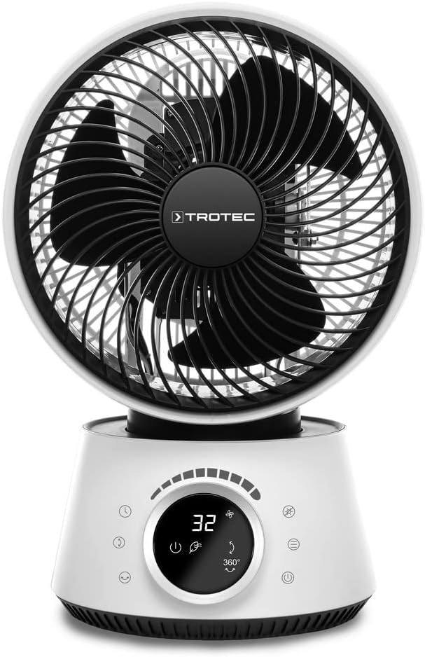 TROTEC 360°-Turbo-Ventilator TVE 100 | 26 Watt Leistung, 32 Geschwindigkeitsstufen | Duftöl-Behälter