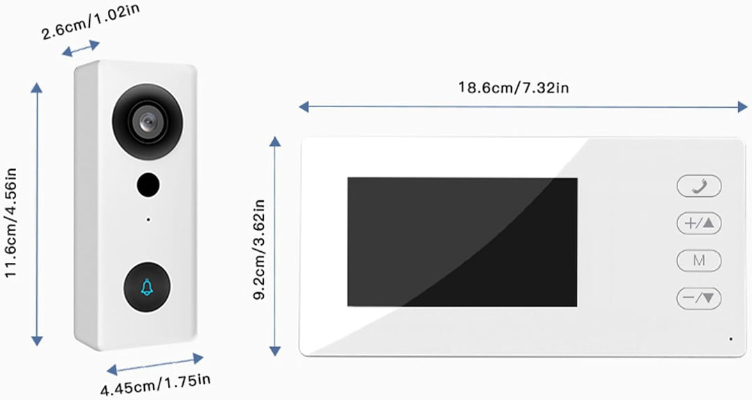 2,4 G Kabellose Video-Türklingelkamera mit Display, 4,3-Zoll-IPS-Bildschirm, Video-Türsprechanlage,