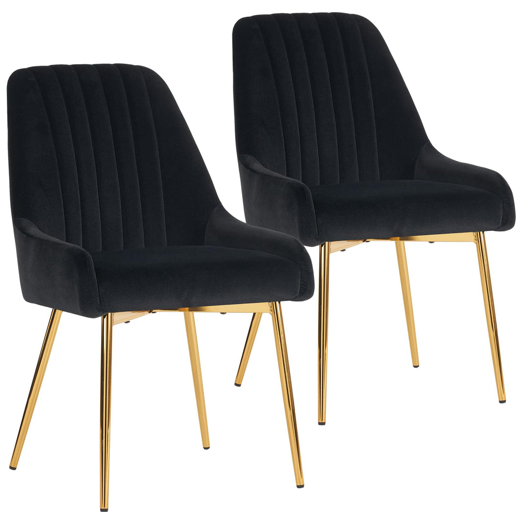 EsszimmerstüHle 2er Set, Moderne Samt-WohnzimmerstüHle, Polsterstuhl Esszimmer,Gepolsterter Armloser
