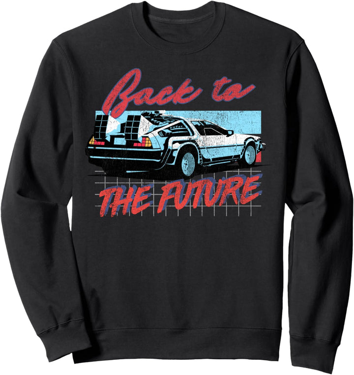 Back To The Future DeLorean Grid Portrait Sweatshirt