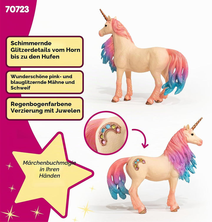 Schleich bayala Mythisch verzierte Marshmallow-Einhorn-Stute Figur – mit glitzernden Details und Str