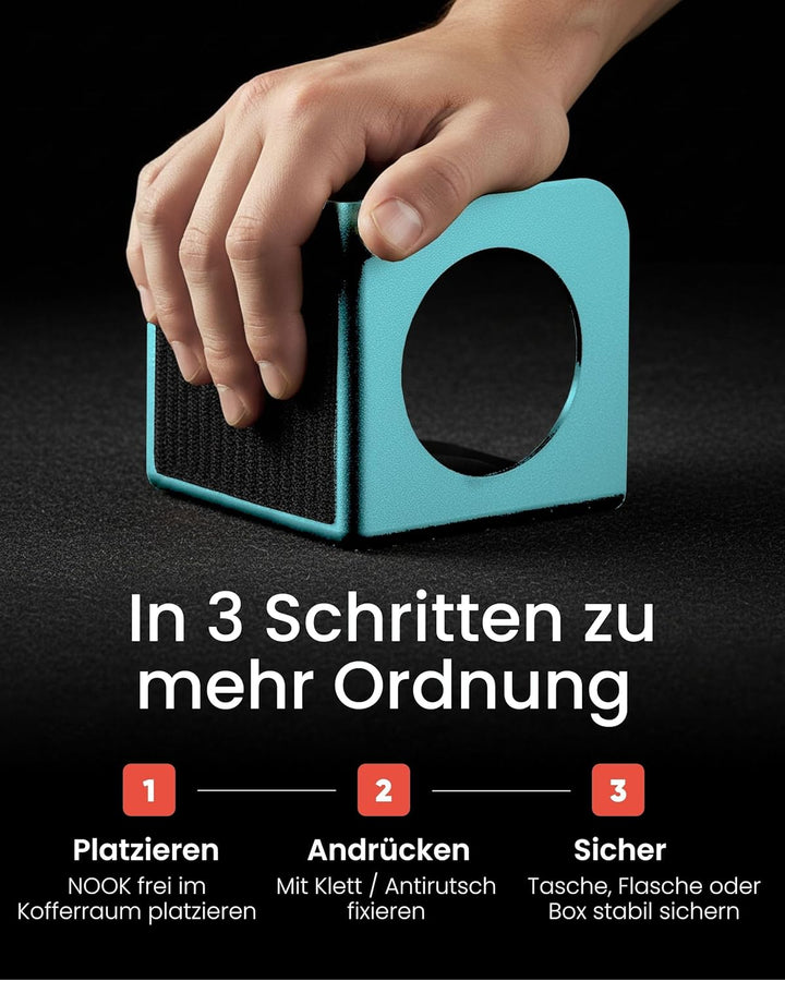 rati Nook 2x Kofferraum Organizer Klett & Antirutschpads Gepäckfixierung Kofferraum - Auf jeder Ober