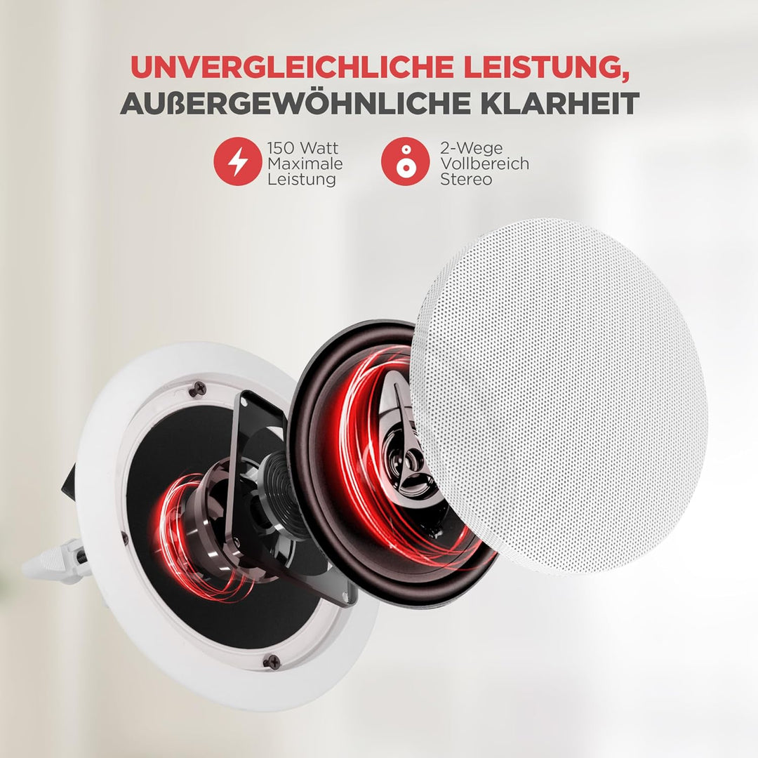 pyle Home pdic51rd 2-Zweiwege-Decken-Wandhalterung Lautsprecher System – schwarz Standard schwarz, S