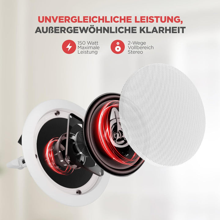 pyle Home pdic51rd 2-Zweiwege-Decken-Wandhalterung Lautsprecher System – schwarz Standard schwarz, S