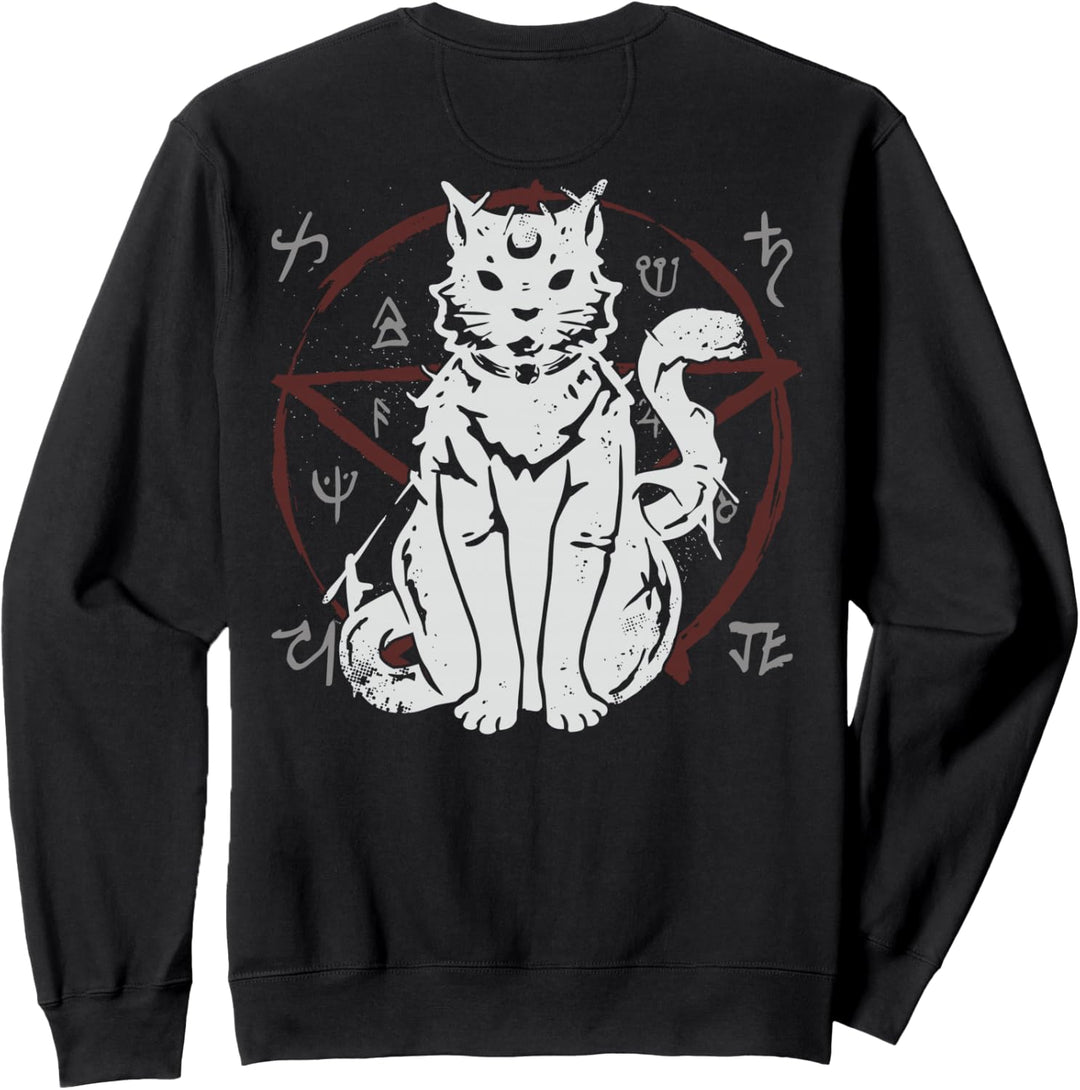 BACKPRINT Baphomet Satanic Pentagramm Goth Outfit Goth Sweatshirt