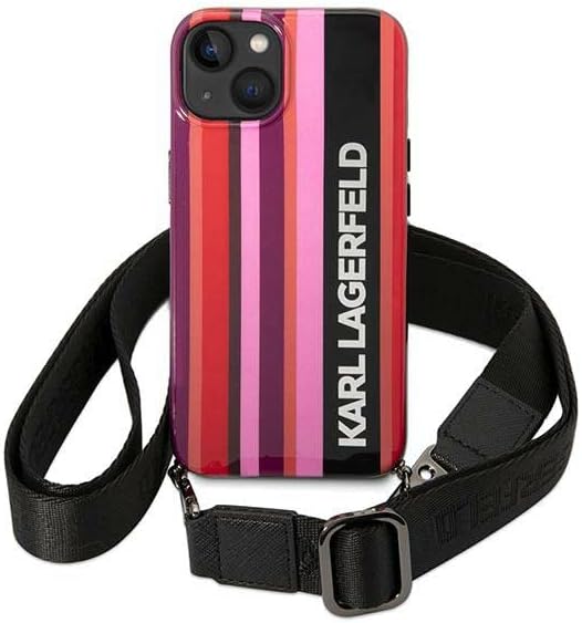 Karl Lagerfeld KLHCP14MSTSTP hülle für iPhone 14 Plus 6,7" hardcase rosa/pink Color Stripes Strap