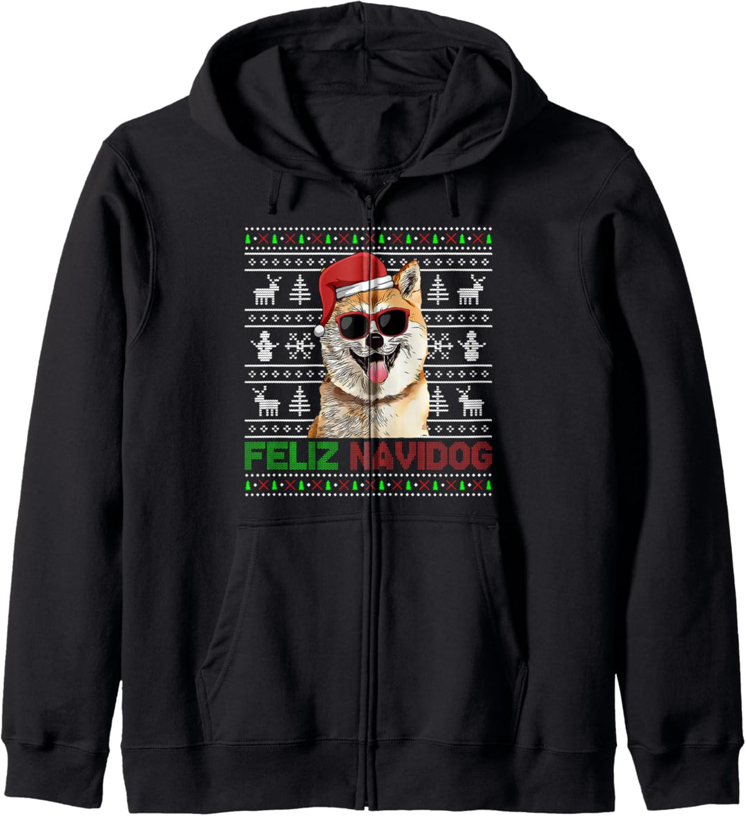 Akitas Dog Feliz Navidog Lustige Weihnachten Kapuzenjacke