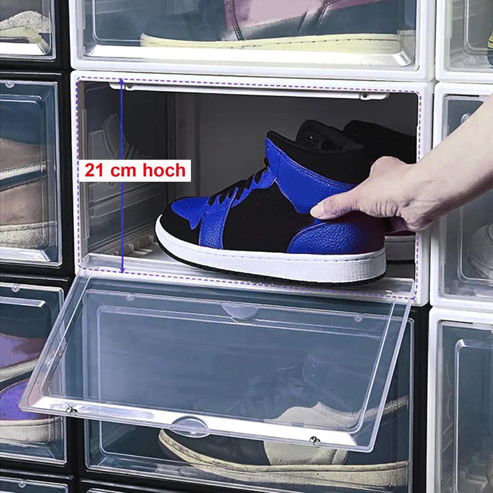 HAC24 Schuhbox Stapelbar Schuhorganizer bis Gr.47 Aufbewahrungsbox Schuhe Kunststoffbox Schuhkasten
