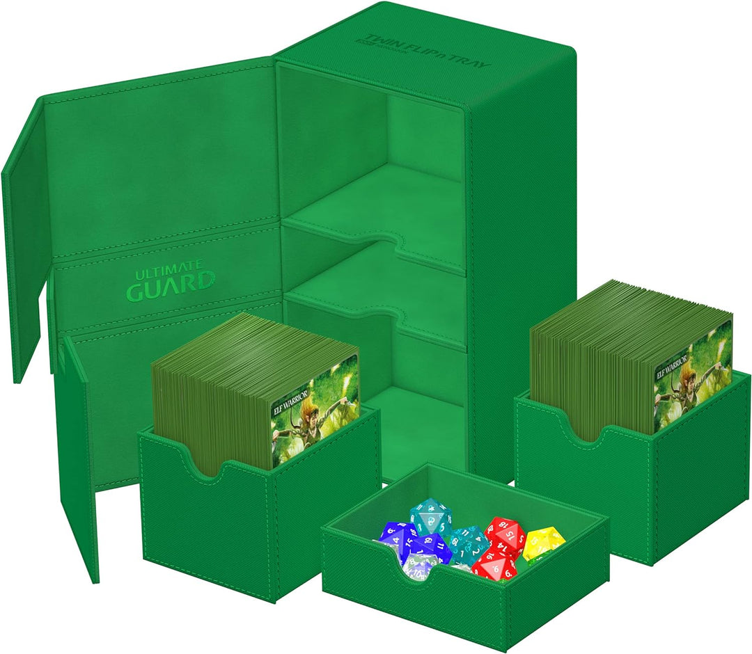Ultimate Guard Twin Flip`n`Tray 200+ XenoSkin Monocolor Grün, Grün