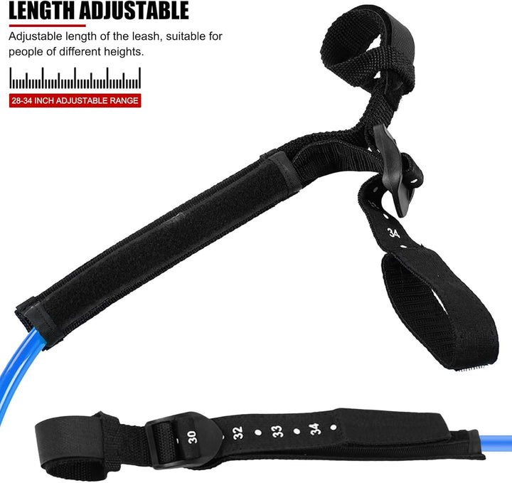 EVTSCAN Surfing Leash String, 2PCS 28-34 Zoll Schwarz Einstellbare Sicherheits-Windsurf-Gurte, Leine
