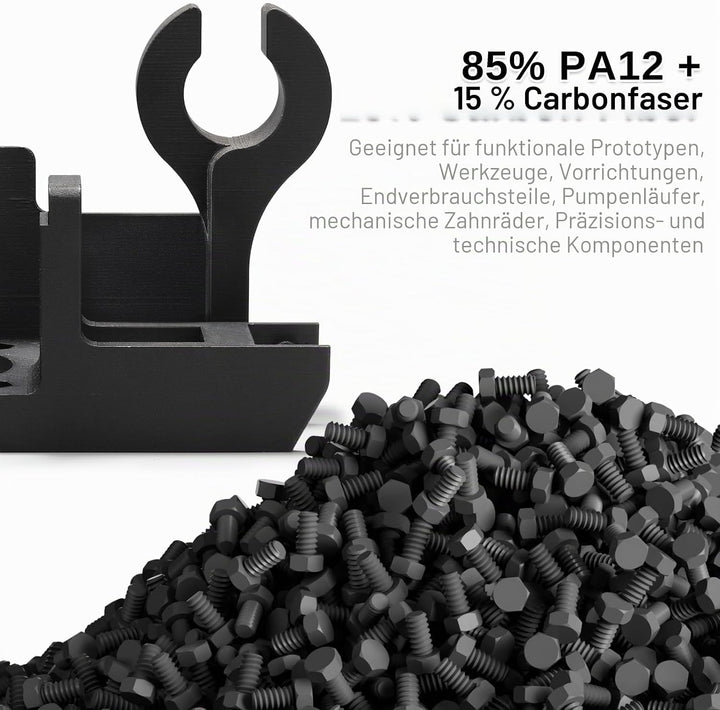 SainSmart ePA12-CF Carbon Faser Nylon Filament 1,75 mm, 0,5 kg, Massgenauigkeit +/- 0,05 mm, Schwarz