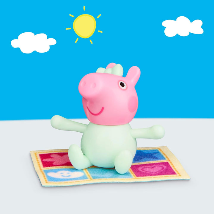 Peppa Wutz Evies Babyzimmer-Set mit 1 Figur und 7 Accessoires, passt zum Spielset Peppas grosses Hau