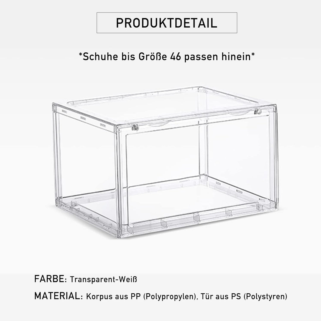 PUCHIKA Schuhbox, Schuhboxen stapelbar durchsichtig, Schuhboxen 6er-Set, durchsichtiges Schuhbox, Sc