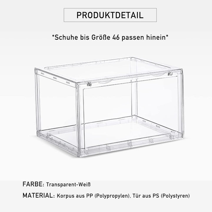 PUCHIKA Schuhbox, Schuhboxen stapelbar durchsichtig, Schuhboxen 6er-Set, durchsichtiges Schuhbox, Sc