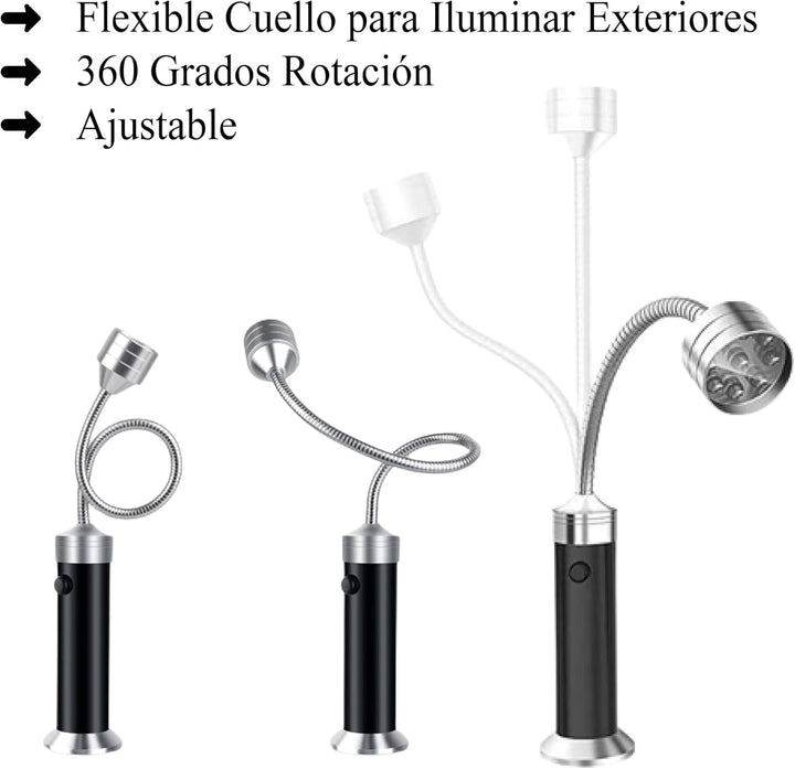 Set von 2 LED-Leuchten für Grills, Barbecue - Magnetische, tragbare LED-Lampen mit 360° Rotation, hi