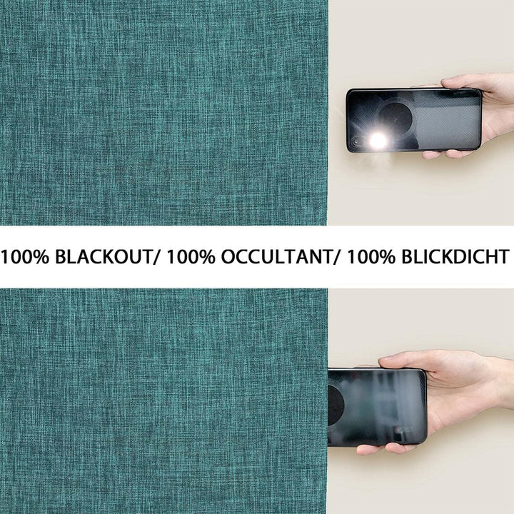 always4u Vorhang Blickdicht 100% mit Ösen, Elegente Gardinen Wohnzimmer Modern Abdunkelnde Vorhänge
