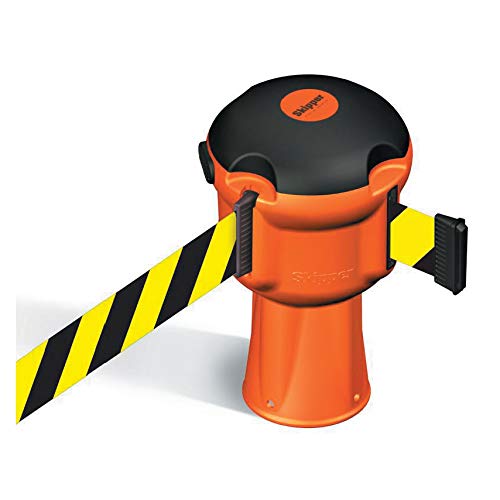 Orange Skipper Belt Barrier Unit with 9m Black & Yellow Tape by Skipper Black/Yellow, Black/Yellow