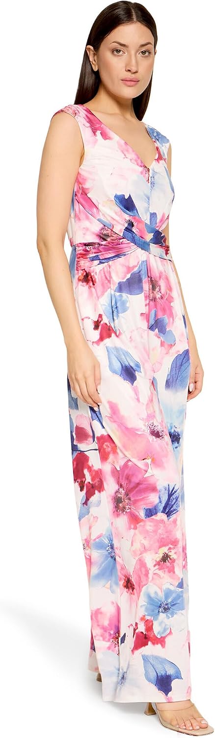 Vera Mont Damen Jumpsuit mit Blumenprint 36W Cream/Pink, 36W Cream/Pink