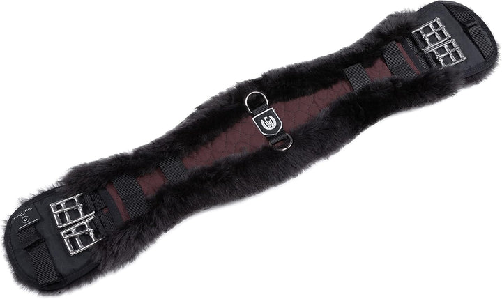 CHRIST Lammfell Sattelgurt/Konturgurt Dressur, anthrazit 70 cm braun-braun, 70 cm braun-braun