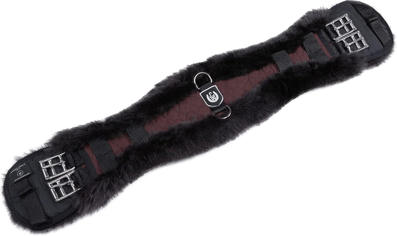 CHRIST Lammfell Sattelgurt/Konturgurt Dressur, anthrazit 70 cm braun-braun, 70 cm braun-braun