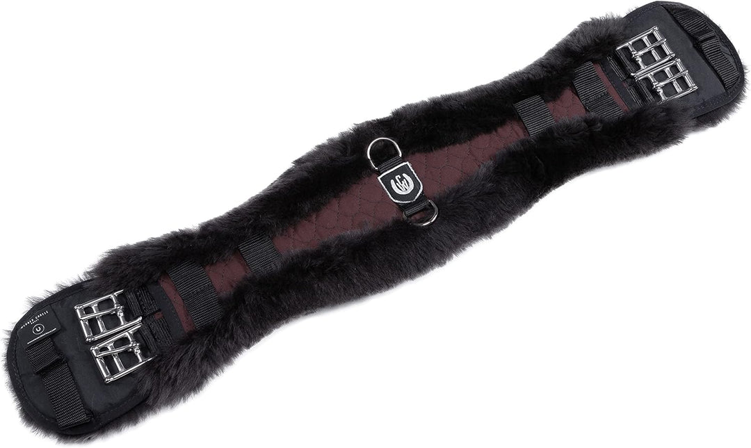 CHRIST Lammfell Sattelgurt/Konturgurt Dressur, anthrazit 55 cm braun-braun, 55 cm braun-braun