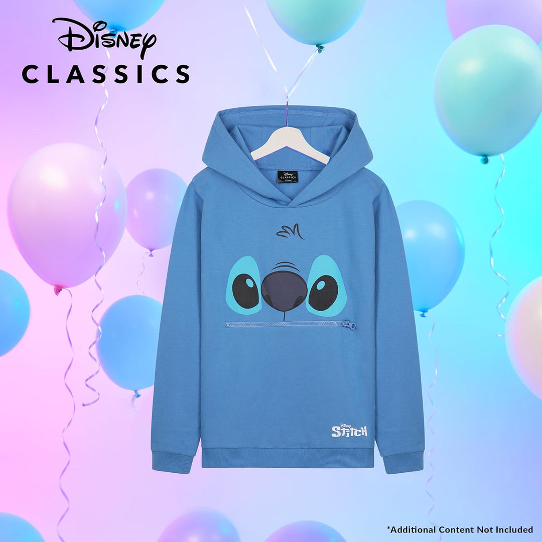 Disney Hoodie für Mädchen, Coole Pullover für Kinder und Jugendliche - Mädchen Geschenke (Blau Stitc