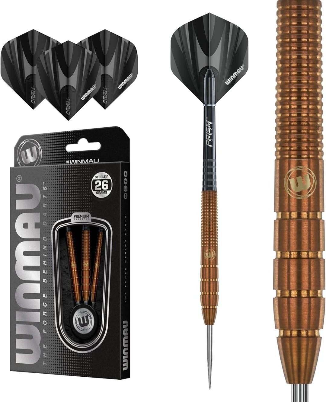 WINMAU Darren Herewini 24 Gramm Profi Wolfram Softip Dartpfeile Set mit Flights und Schäfte